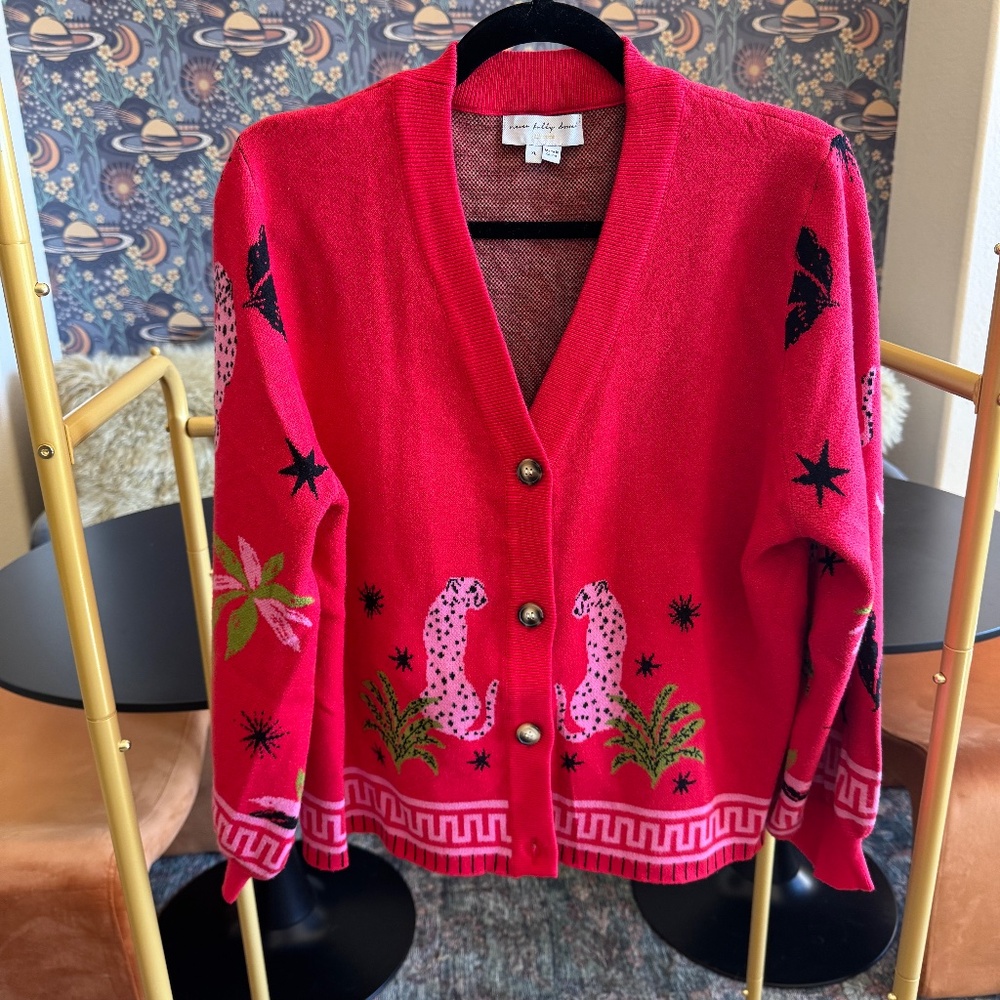 NWOT Never Fully Dressed red cardigan sweater - size XL